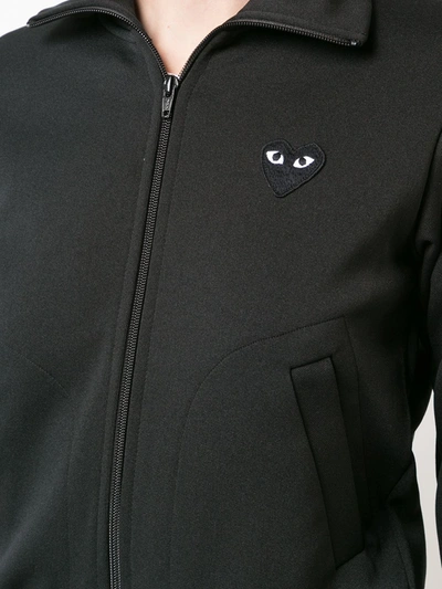 Comme Des Garçons Play Big Heart Full Zip Hoodie In Black