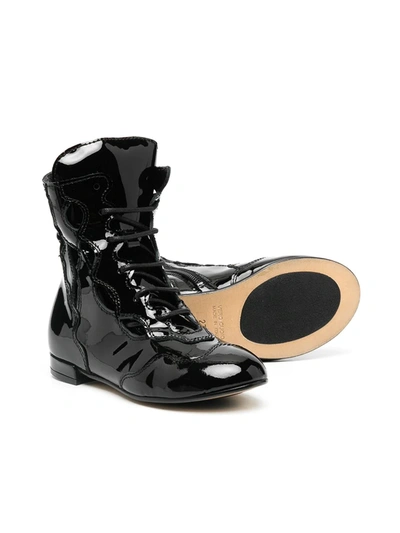 Shop Marni Lace-up Leather Boots In Black