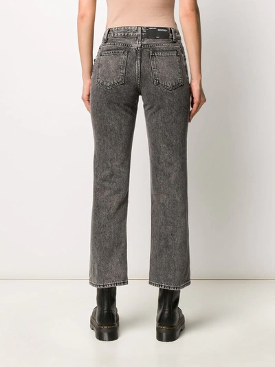 Shop Off-white Cropped Leg Mid-rise Jeans In Black