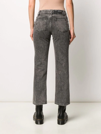 Off-white Cropped Leg Mid-rise Jeans In Black