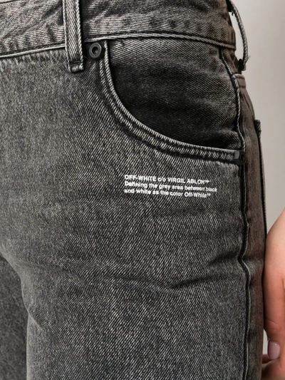 Off-white Cropped Leg Mid-rise Jeans In Black