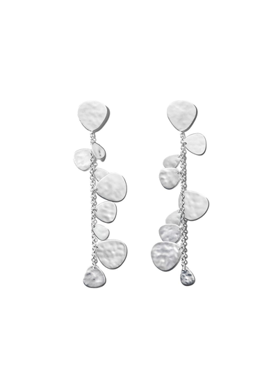 Shop Ippolita Crinkle Linear Earrings In Silver
