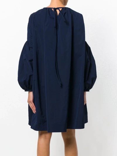 Calvin Klein Lace Detail Bishop Dress In Blue
