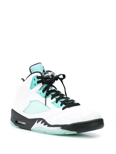 Shop Nike Air Jordan 5 "island Green" Sneakers In White