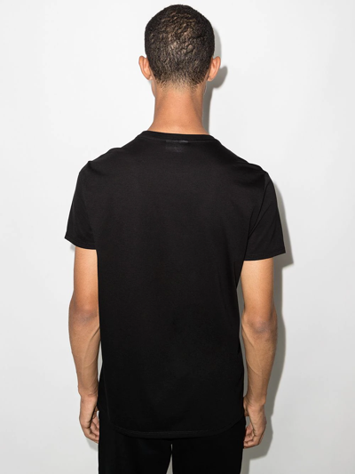Shop Lacoste Logo-embroidered Crew-neck T-shirt In Black