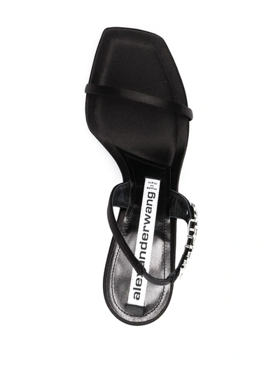 Shop Alexander Wang Ivy Satin Sandals In Black
