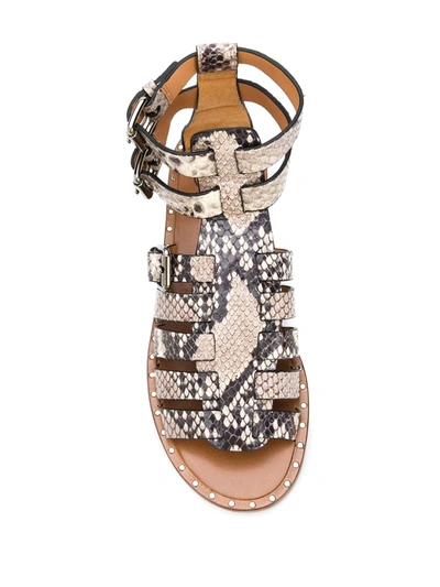 Shop Church's Deb Python-print Gladiator Sandals In Neutrals