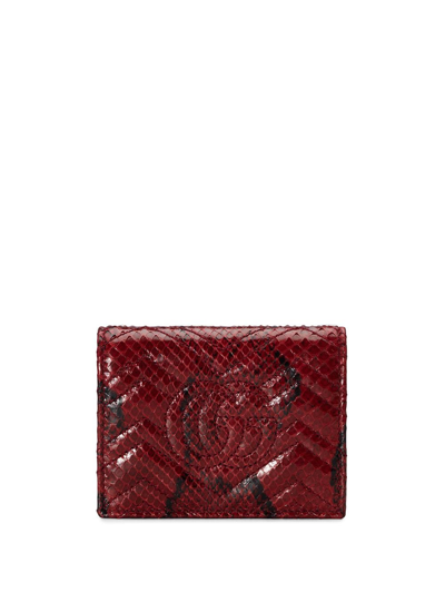 Shop Gucci Gg Marmont Card Wallet In Red