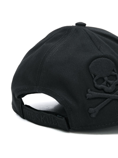 Shop Philipp Plein Skull-embroidered Baseball Cap In Black