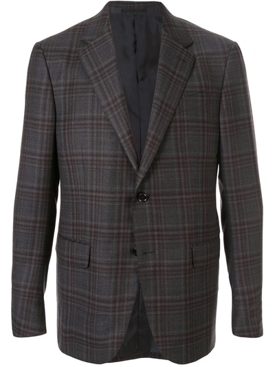 Shop Ermenegildo Zegna Check Pattern Blazer In Grey