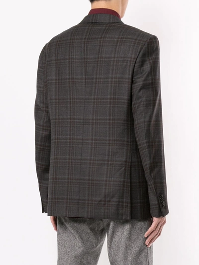 Shop Ermenegildo Zegna Check Pattern Blazer In Grey