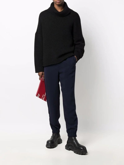 Alexander Mcqueen Tapered-leg Track Pants In Blau