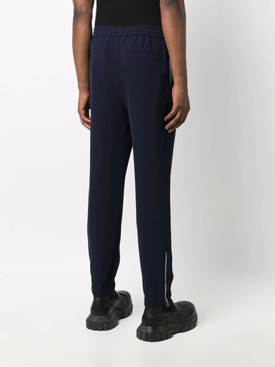 Alexander Mcqueen Tapered-leg Track Pants In Blau
