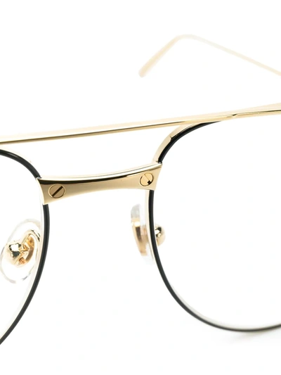 Shop Cartier Santos De  Glasses In Gold