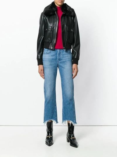 3x1 W3 Higher Ground Cropped Frayed High-rise Straight-leg Jeans In Blue