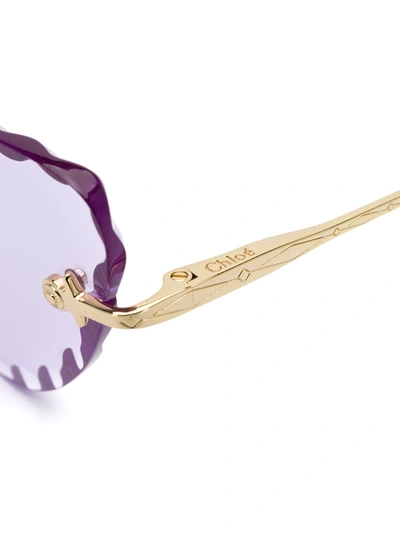 Shop Chloé Rosie Cat-eye Frame Sunglasses In Gold