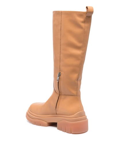 Shop Ash Mustang Leather Boots In Nude