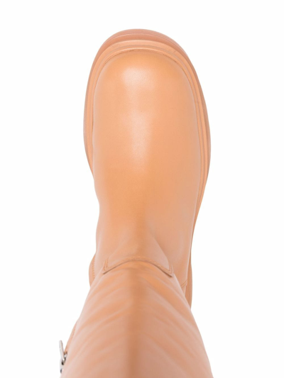 Shop Ash Mustang Leather Boots In Nude