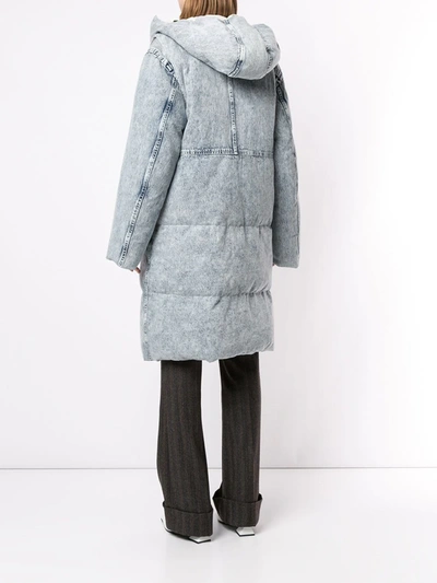 Shop Toga Layered Padded Coat In Blue