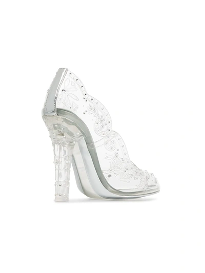 Shop Dolce & Gabbana Cut-out Flower Pumps In Silver