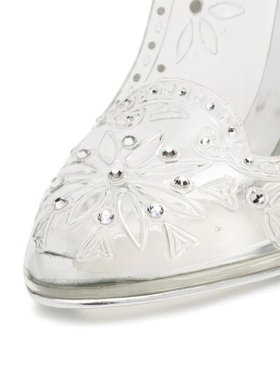 Shop Dolce & Gabbana Cut-out Flower Pumps In Silver