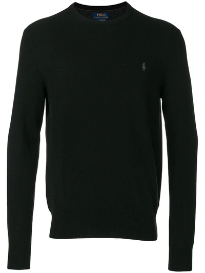 Shop Polo Ralph Lauren Crew Neck Sweatshirt In Black