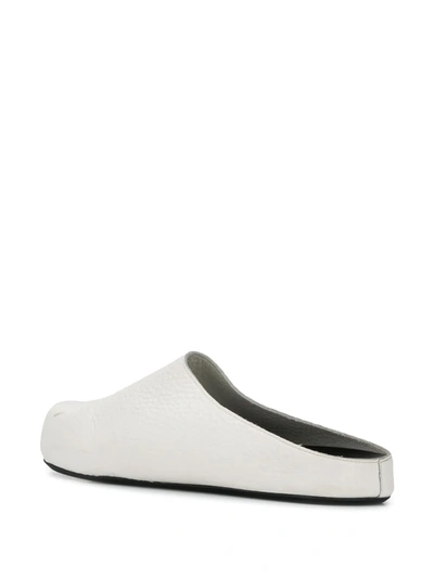 Shop Marni Logo Print Slippers In White