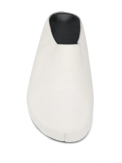 Marni Logo-letter Pebble-effect Clog Slippers In White