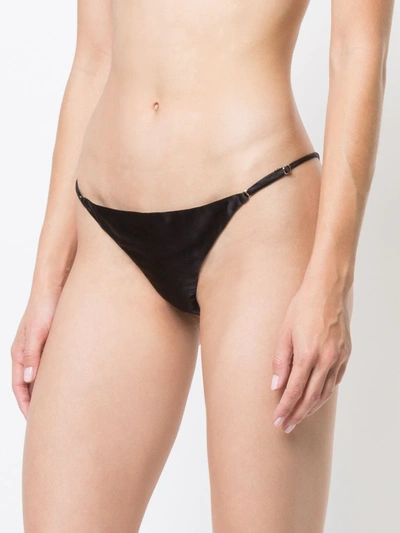 Fleur Du Mal Luxe Cheeky Silk Satin Briefs In Black