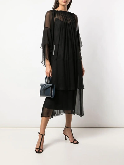 Voz Cascade Dress In Black