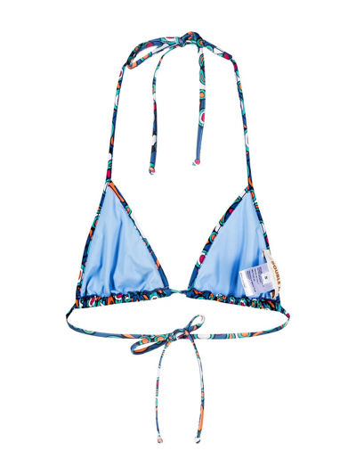 Shop La Doublej Kaleidoscope-print Bikini Top In Blue