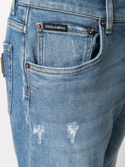 Shop Dolce & Gabbana Straight-leg Cotton Jeans In Blue