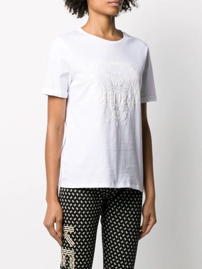 Shop Kenzo Iridescent Tiger-print Cotton T-shirt In White