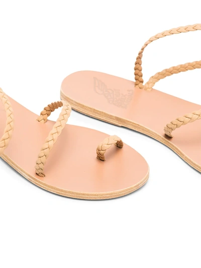 neutral Eleftheria flat leather sandals