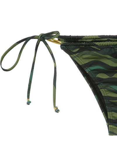 Shop Amir Slama Wave Print Bikini Set In Green