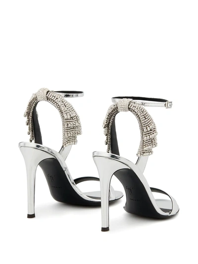Shop Giuseppe Zanotti Jamila 105mm Embellished Sandals In Silver