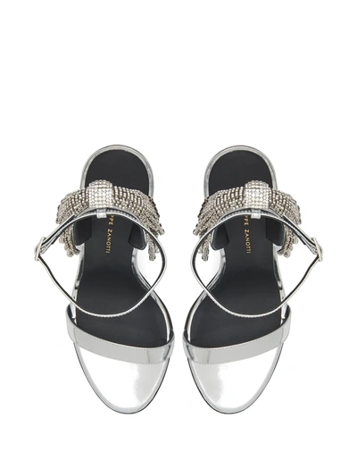 Shop Giuseppe Zanotti Jamila 105mm Embellished Sandals In Silver