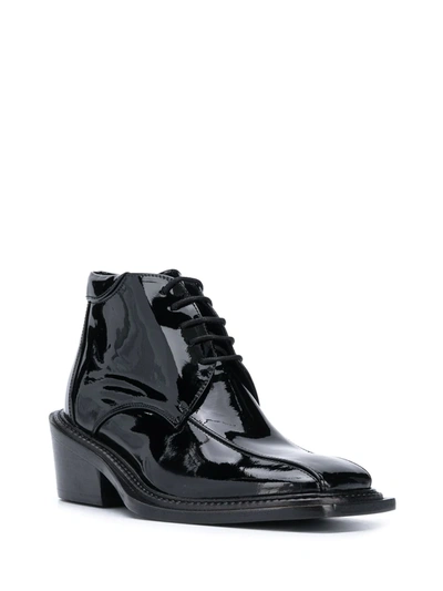 Shop Martine Rose Square Toe Ankle Boots In Black