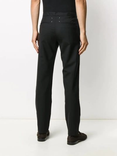 Shop Maison Margiela Four Stitch Detail Tailored Trousers In Black