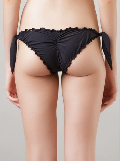 Amir Slama Ruffled Trim Bikini Bottom In Black