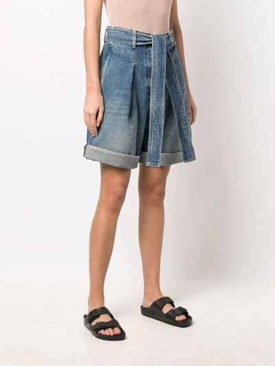 Shop Golden Goose Tie-waist Denim Shorts In Blue