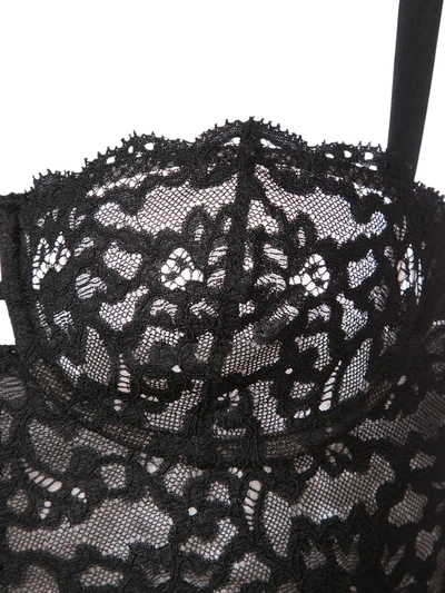 Fleur Du Mal Opening Ceremony Charlotte Lace Balconette Bodysuit In Black