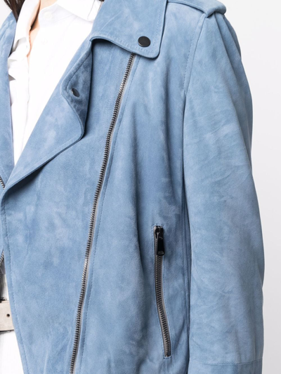 Shop Brunello Cucinelli Zip-fastening Biker Jacket In Blau