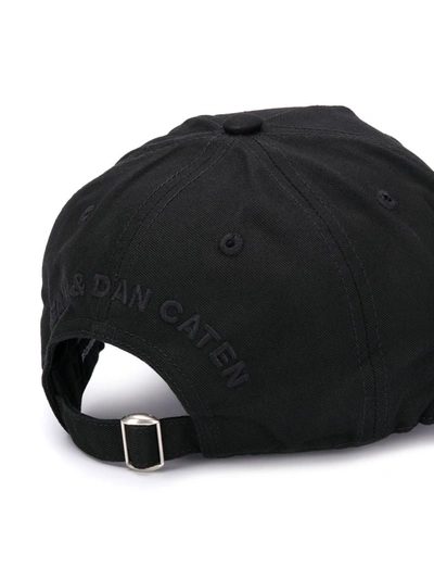 Dsquared2 Black Logo Baseball Cap In Black