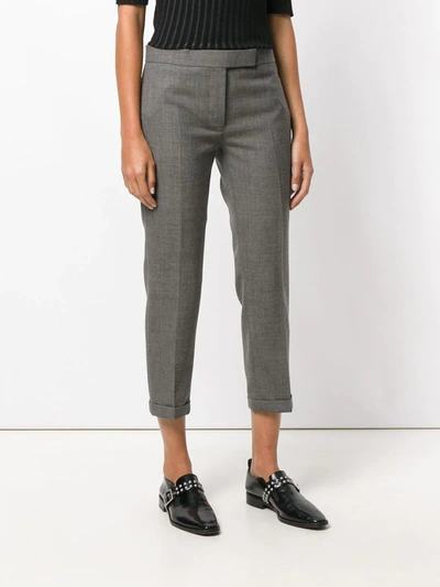 Shop Thom Browne Lowrise Skinny Trousers In Medium Grey 2-ply Wool Fresco
