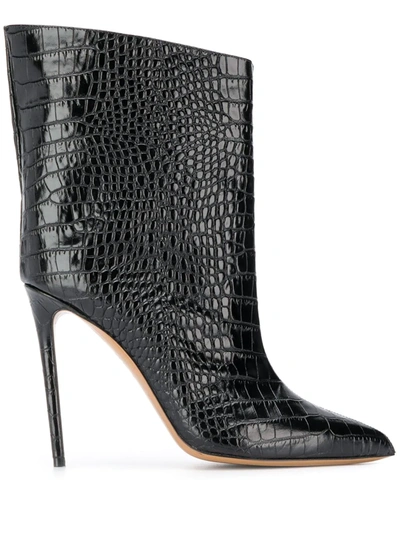 Shop Alexandre Vauthier Embossed Stiletto Boot In Black