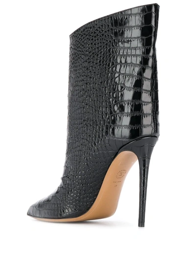 Shop Alexandre Vauthier Embossed Stiletto Boot In Black