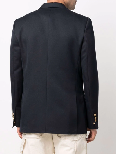 Shop Golden Goose Double-breasted Blazer In Blue