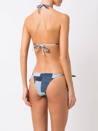 Shop Amir Slama Triangle Bikini Set In Blue