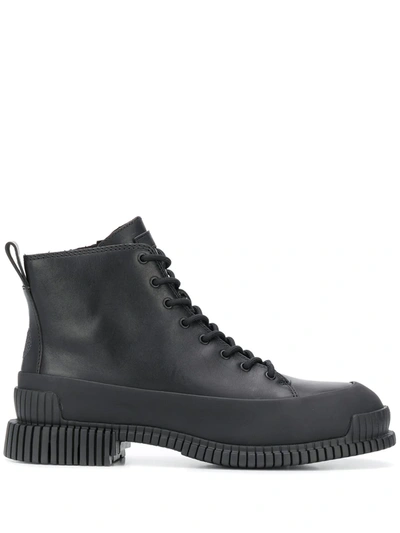 Camper Pix Leather Ankle Boots In Black